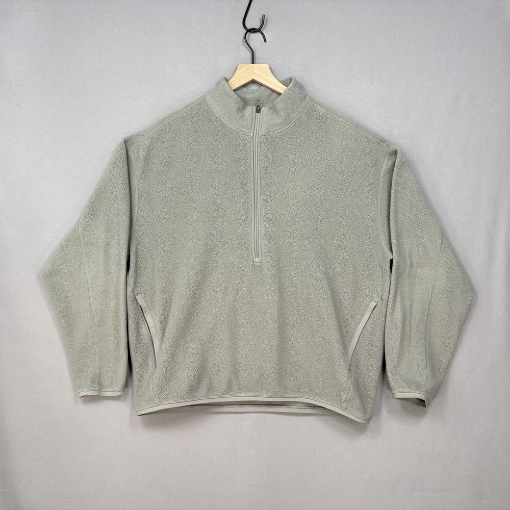 Lululemon Oversized Fleece Half Zip Large Gull Gray Pullover Outdoor Athletic